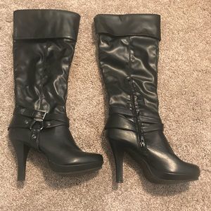 Black heel boots